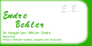 endre behler business card